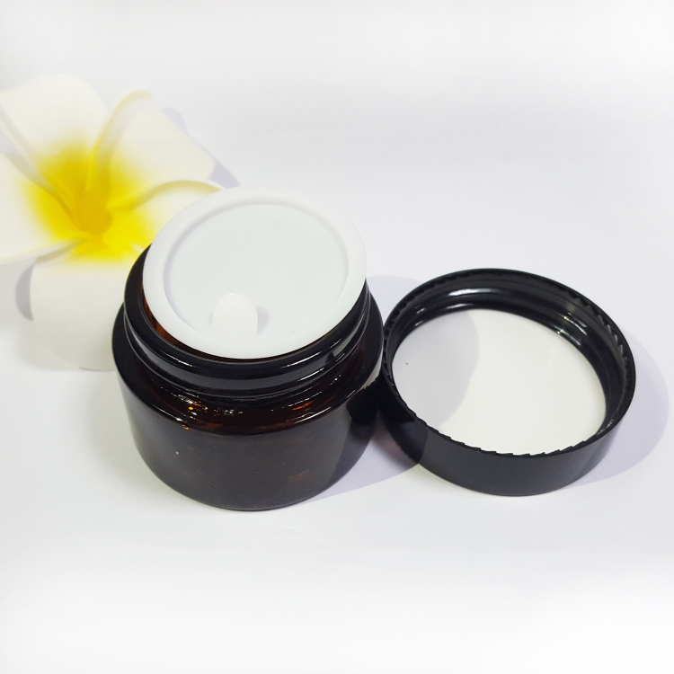 Wholesale 30g 50g 20ml 30ml 50ml Black Empty Glass Cream jar