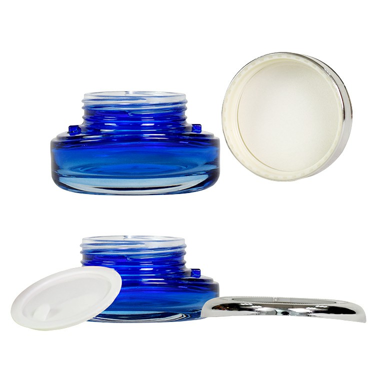 Wholesale 30g 50g 40ml 100ml 120ml luxury cosmetic packaging glass jar lotion pump containers bottle set