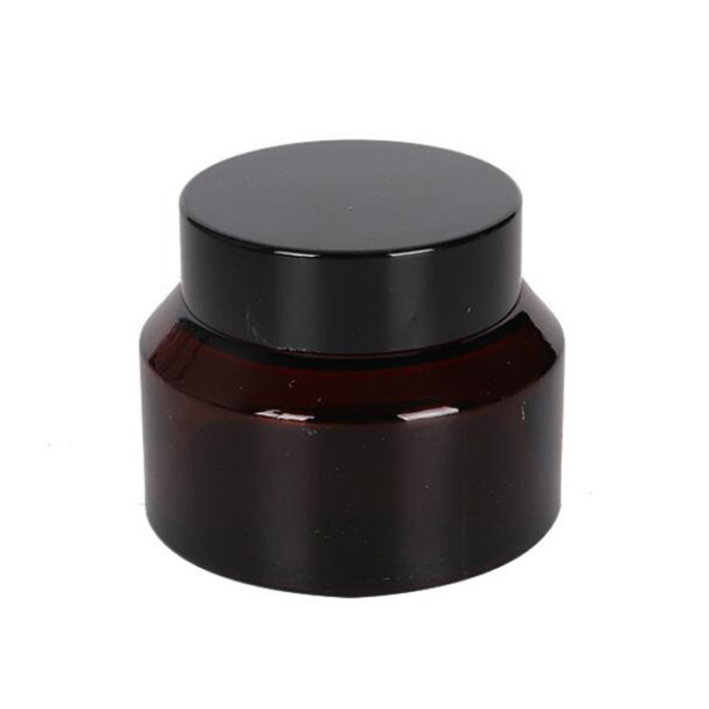 Wholesale 30g 50g Cosmetic Container Amber Glass Cream jars For Eye Cream