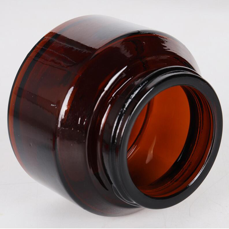 Wholesale 30g 50g Cosmetic Container Amber Glass Cream jars For Eye Cream