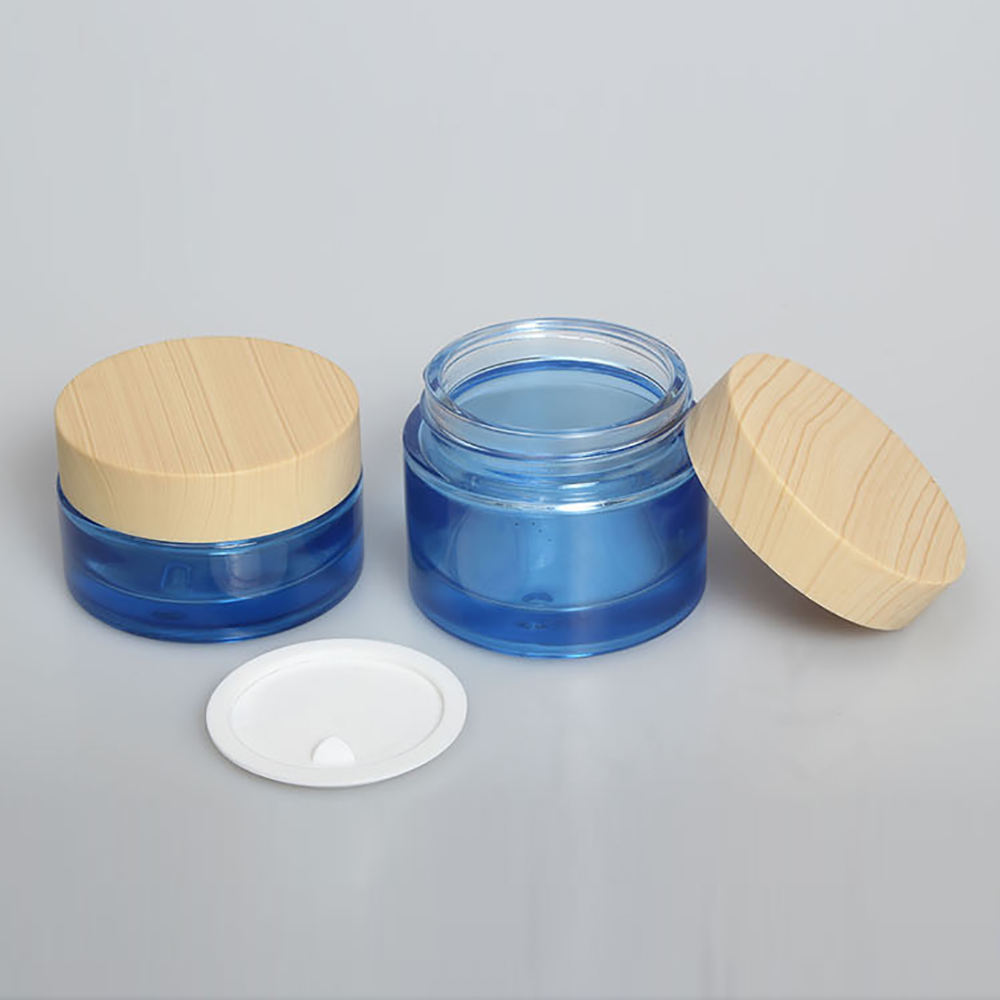 Wholesale 30g 50g Empty Bamboo Lid Glass Jar, Glass Cosmetic Bottle Packaging