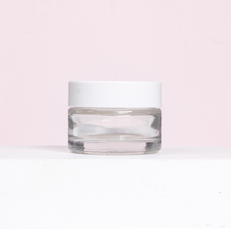 Wholesale 30g 50g Leak Proof Face Cream Bottle Cosmetic Packaging Frosted Glass Jar With White Lid And Insert