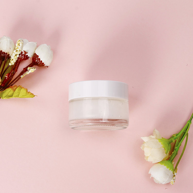 Wholesale 30g 50g Leak Proof Face Cream Bottle Cosmetic Packaging Frosted Glass Jar With White Lid And Insert