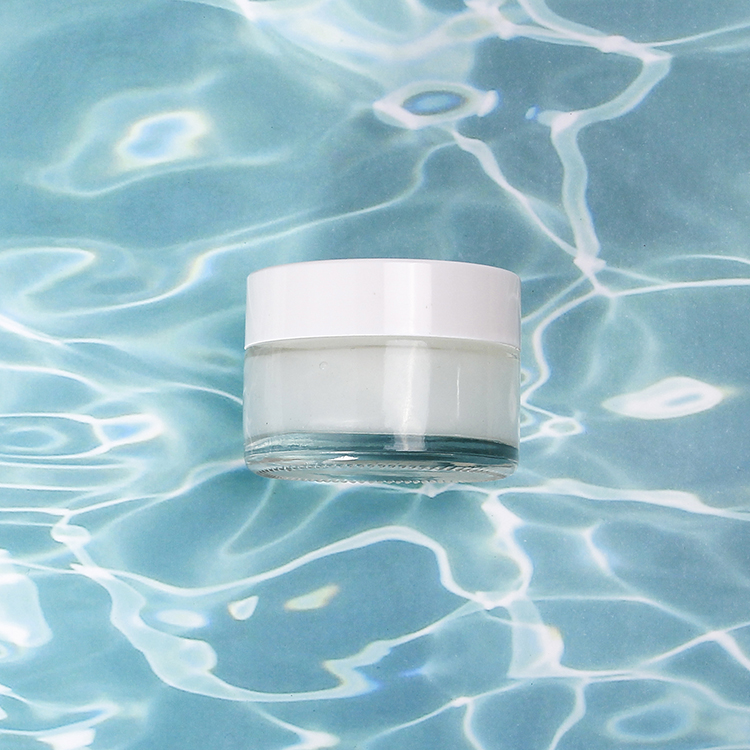 Wholesale 30g 50g Leak Proof Face Cream Bottle Cosmetic Packaging Frosted Glass Jar With White Lid And Insert