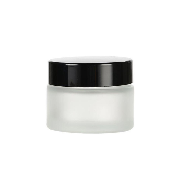 Wholesale 30g 50g Leak Proof Face Cream Bottle Cosmetic Packaging Frosted Glass Jar With White Lid And Insert