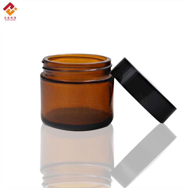 Wholesale 30g 50g amber round cosmetic eye cream candle storage jar face cream bottles