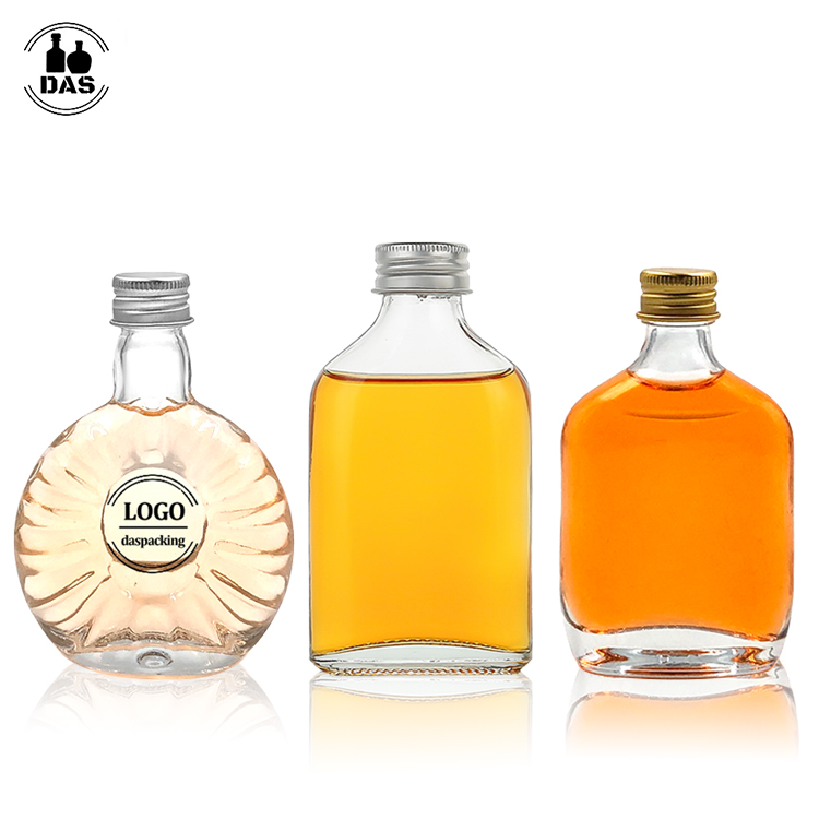 Wholesale 30ml 40ml 50ml 100ml Clear Frosted Mini Beverage Juice Coffee Wine Whisky Vodka Spirit Liquor Glass Bottle with Lids