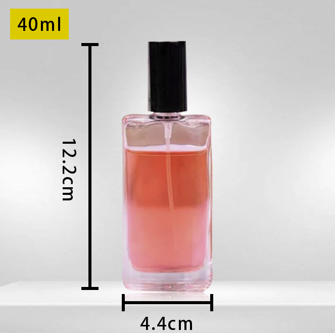 Wholesale 30ml 40ml square glass bottle with spray pump for perfume 50ml empty perfume bottles