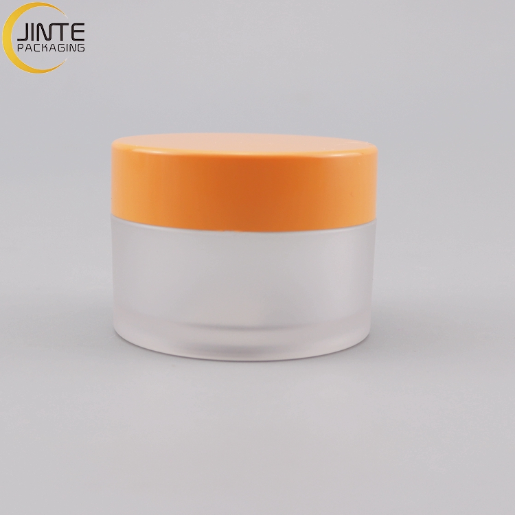 Wholesale 30ml 50g PETG Thick wall single Cosmetic luxury frosted jar body with customized colorful lids for lip scrub packaging