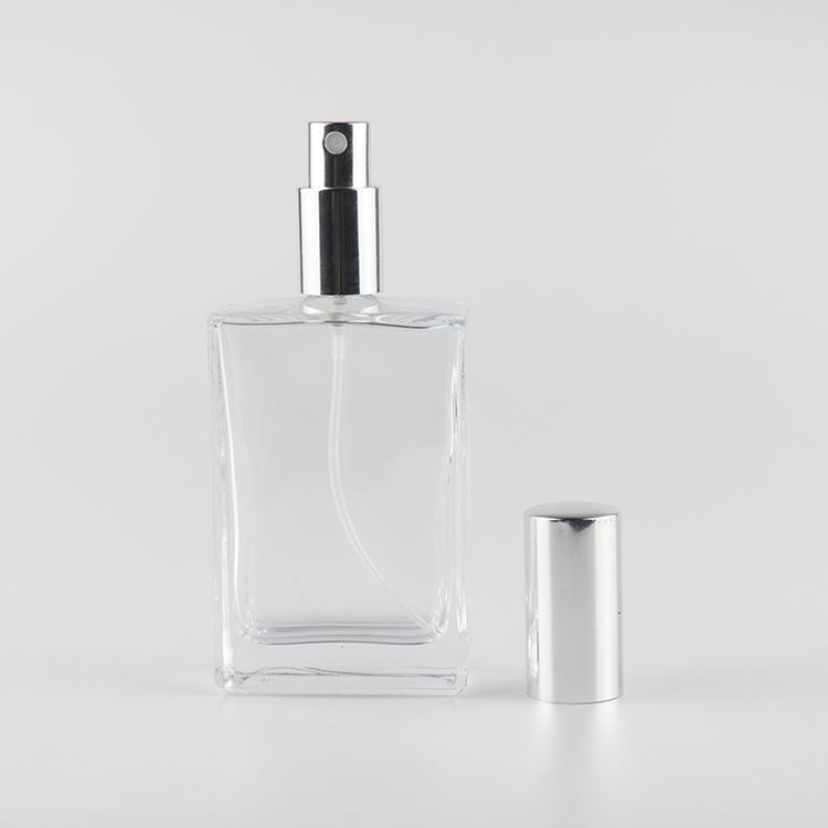 Wholesale 30ml 50ml 100ml Clear Rectangle Cosmetic Glass Spray Empty Perfume Bottles