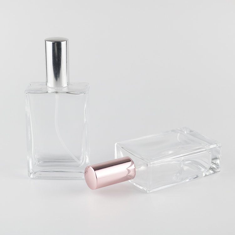 Wholesale 30ml 50ml 100ml Clear Rectangle Cosmetic Glass Spray Empty Perfume Bottles
