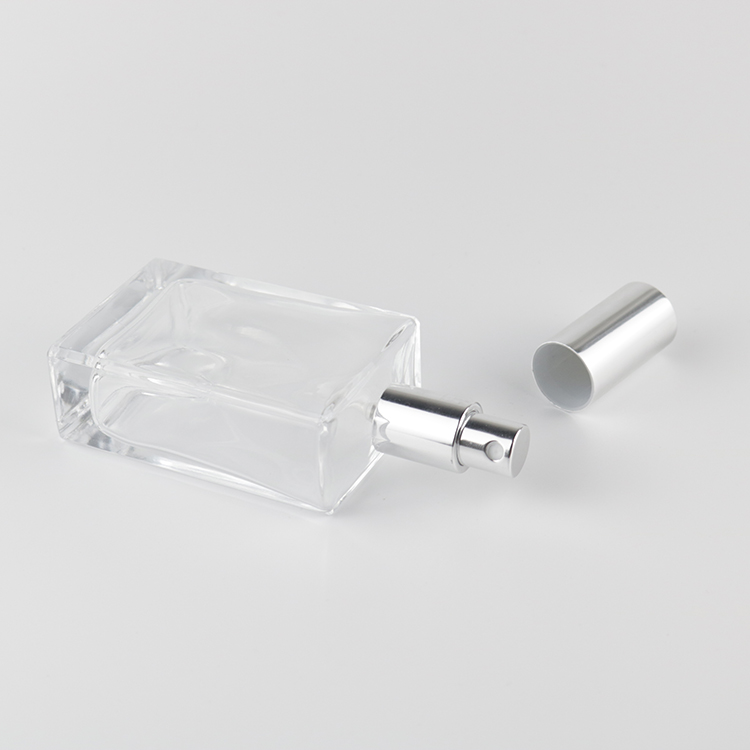 Wholesale 30ml 50ml 100ml Clear Rectangle Cosmetic Glass Spray Empty Perfume Bottles