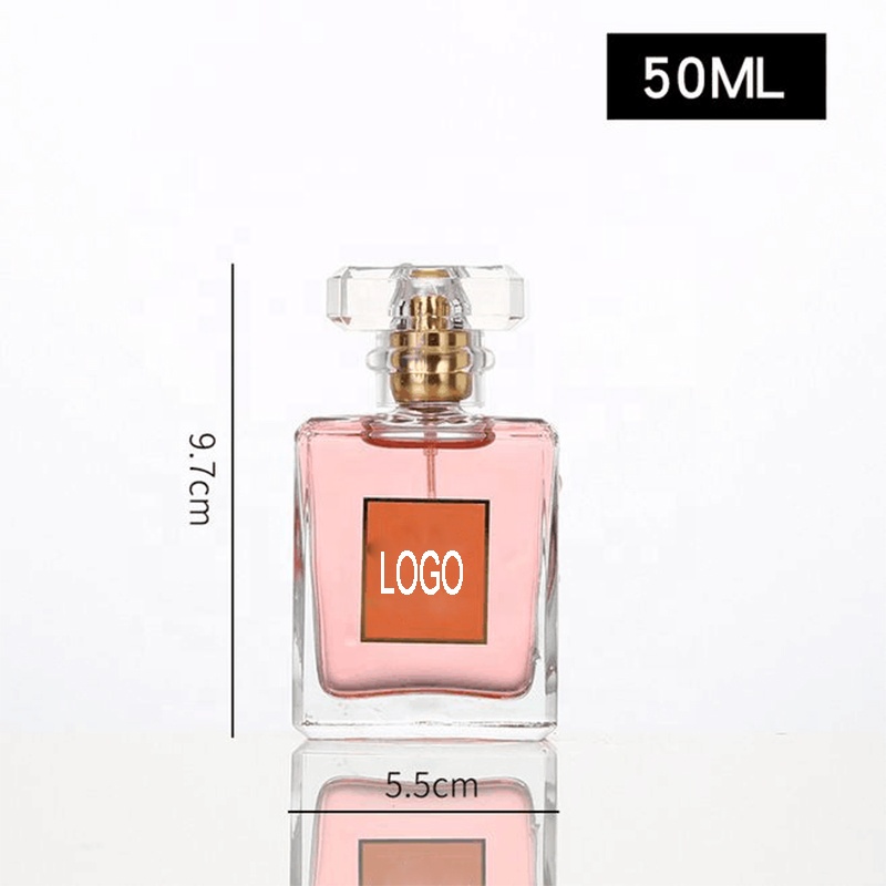 Wholesale 30ml 50ml 100ml flat square perfume spray bottle glass cosmetic containers empty glass bottle with spray mist cap