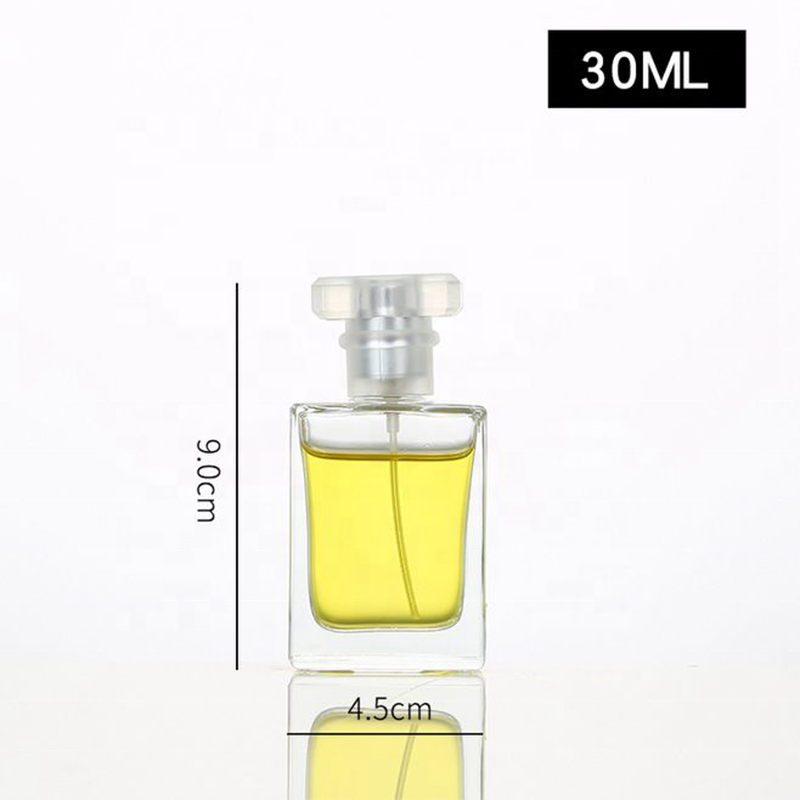 Wholesale 30ml 50ml 100ml flat square perfume spray bottle glass cosmetic containers empty glass bottle with spray mist cap