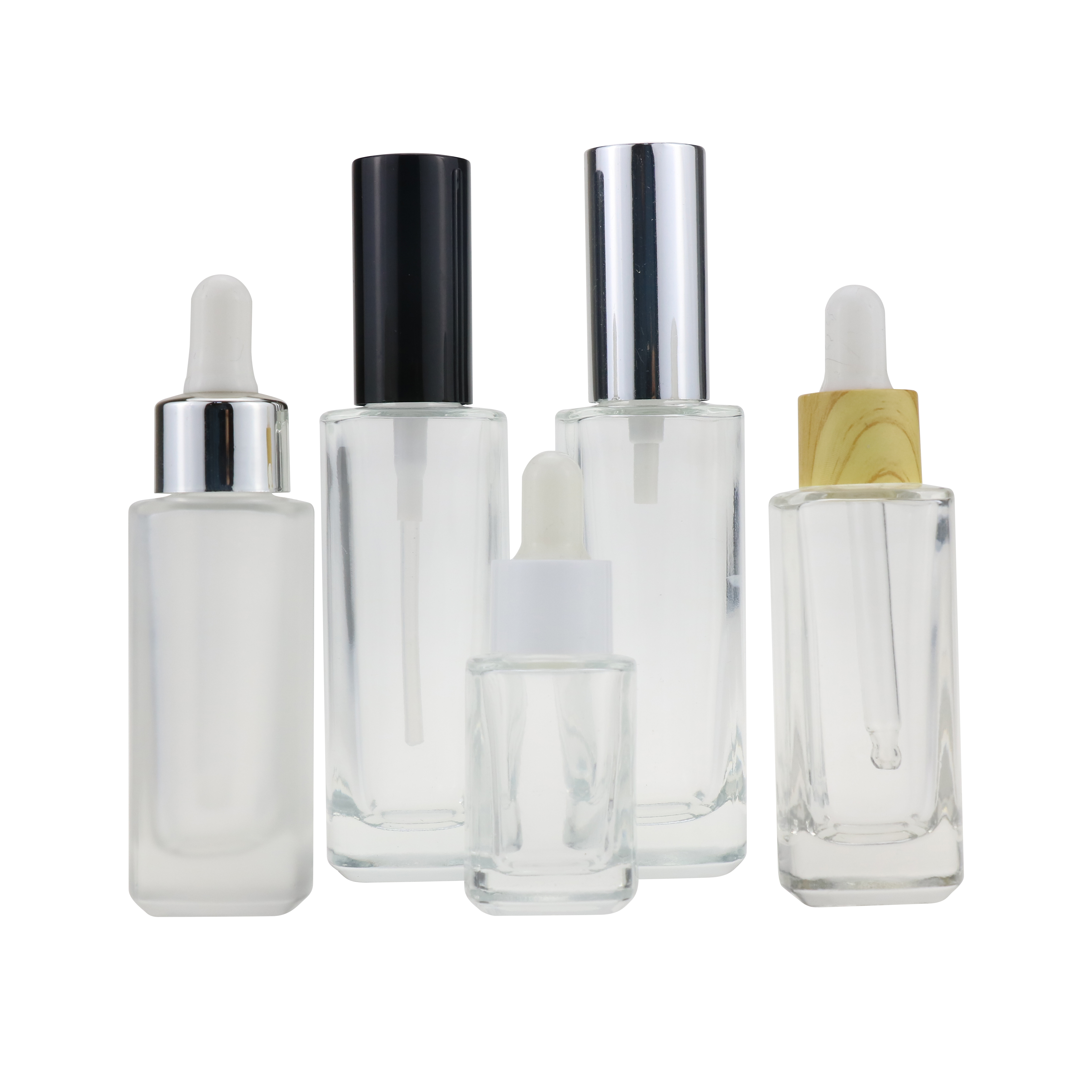 Wholesale 30ml 50ml 100ml flat square perfume spray bottle glass cosmetic containers empty glass bottle with spray mist cap