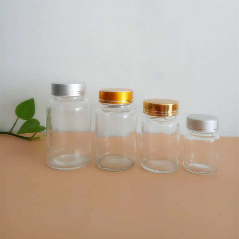 Wholesale 30ml 60ml 100ml 120ml clear vitamin medicine glass bottle for tablet pill capsule container