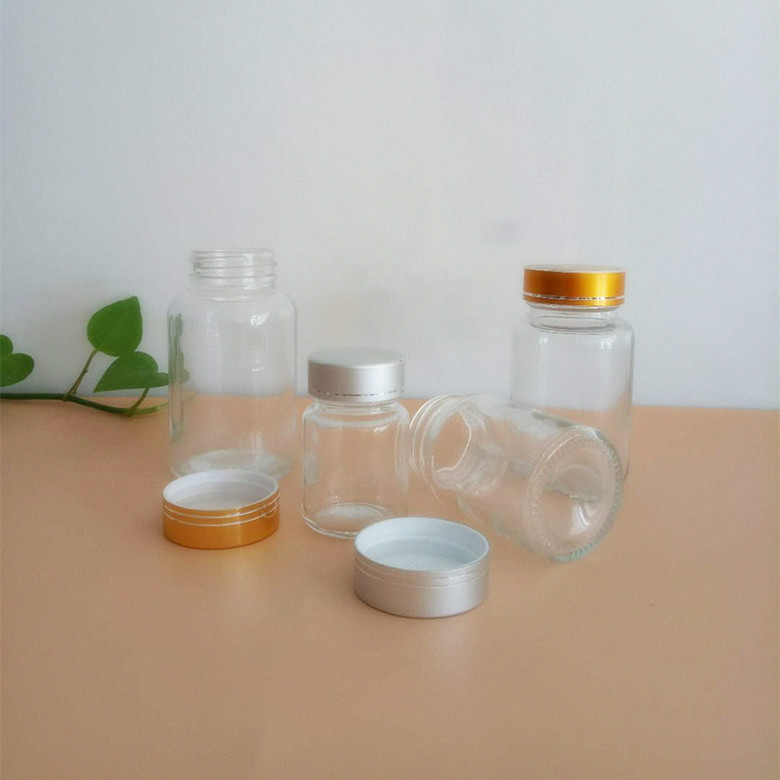 Wholesale 30ml 60ml 100ml 120ml clear vitamin medicine glass bottle for tablet pill capsule container
