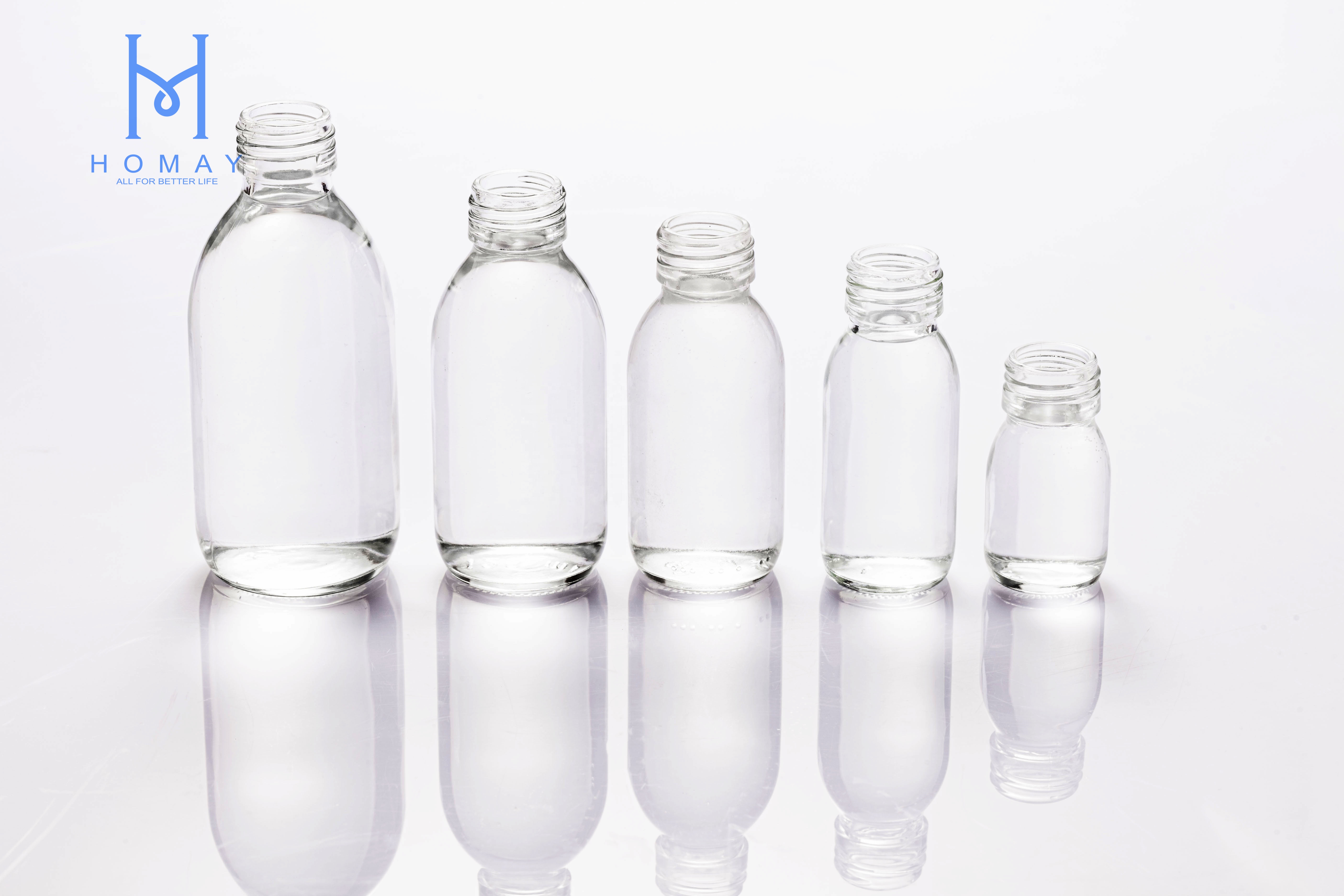 Wholesale 30ml 60ml 100ml 125ml 150ml 200ml 250ml 300ml 500ml Amber glass bottle syrup bottle DIN28mm