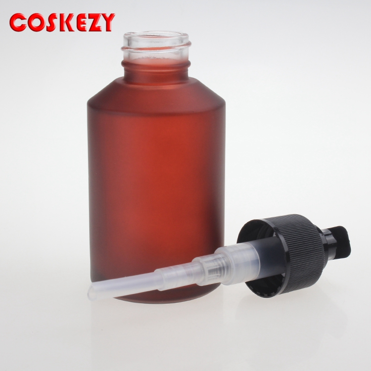 Wholesale 30ml 60ml 125ml 200ml Red Glass shampoo pump bottle, spray glass bottle essential oils