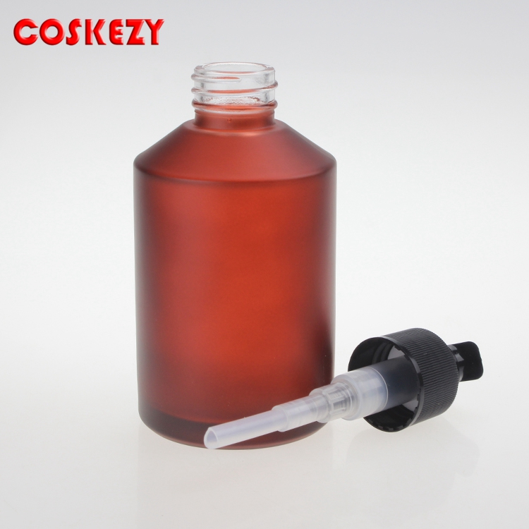 Wholesale 30ml 60ml 125ml 200ml Red Glass shampoo pump bottle, spray glass bottle essential oils