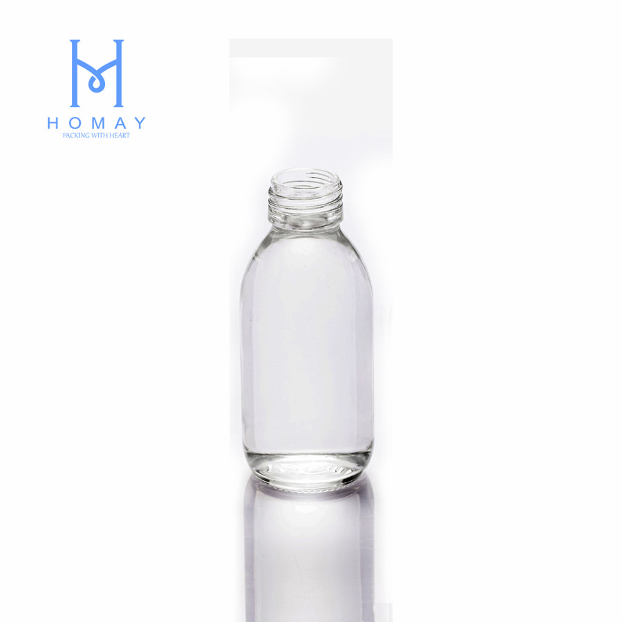 Wholesale 30ml 60ml 90ml 125ml 150ml 200ml Clear syrup glass medicine bottles for syrup