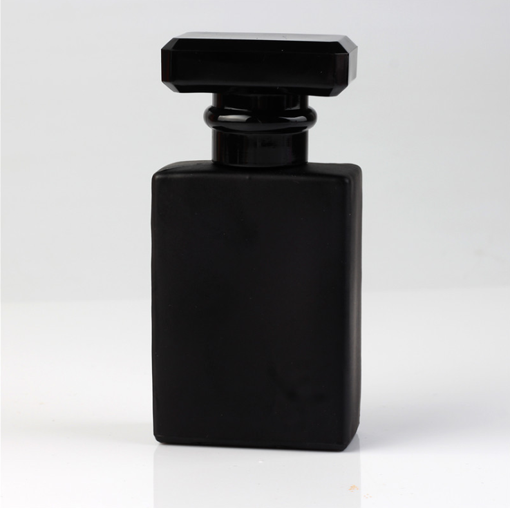 Wholesale 30ml Empty Glass Perfume Bottle Clear Transparent Color Black Color Square Shape