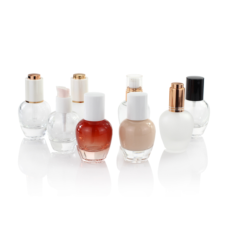 Wholesale 30ml Face Serum Packaging Bottle Glass Serum Bottle with Pump Cherry Shape Serum Bottle Essential Oil Screen Printing