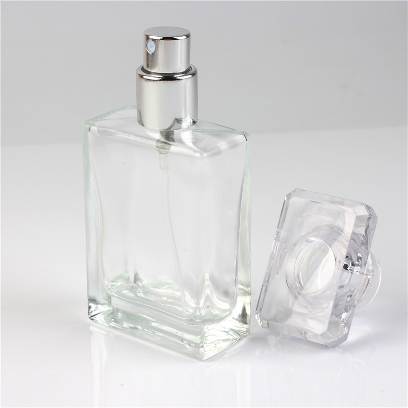 Wholesale 30ml Luxury Clear Black Empty Glass Spray Pump Perfume Bottle Cosmetic Packaging