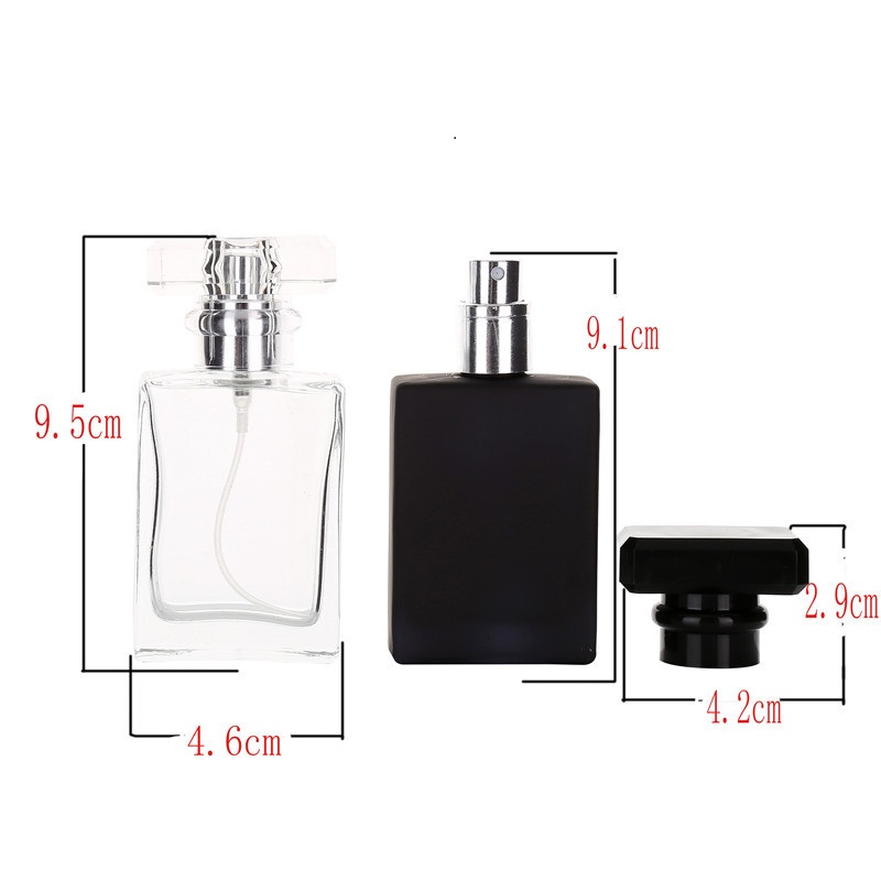 Wholesale 30ml Luxury Clear Black Empty Glass Spray Pump Perfume Bottle Cosmetic Packaging