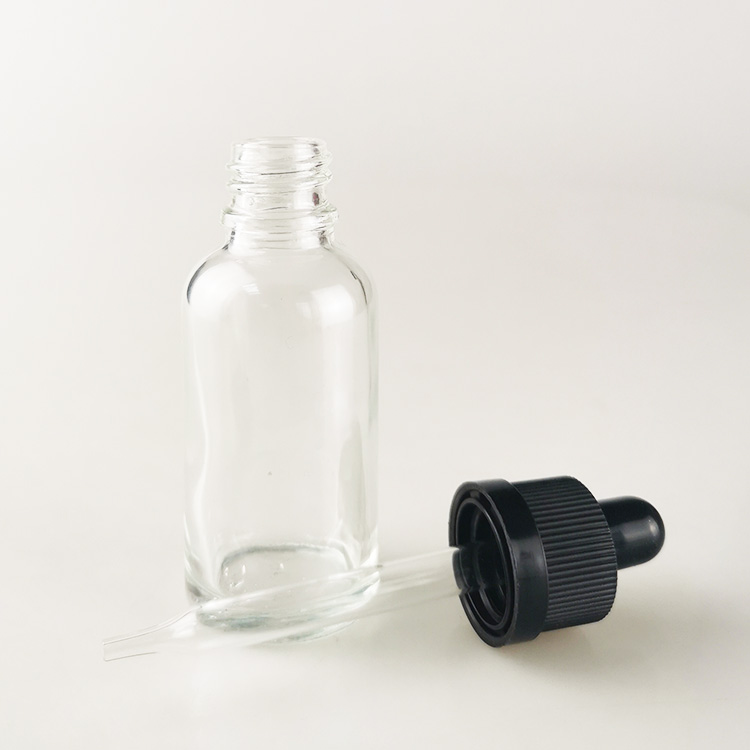 Wholesale 30ml cosmetic cuticle oil bottle clear CBD essential oil e liquid glass dropper bottle