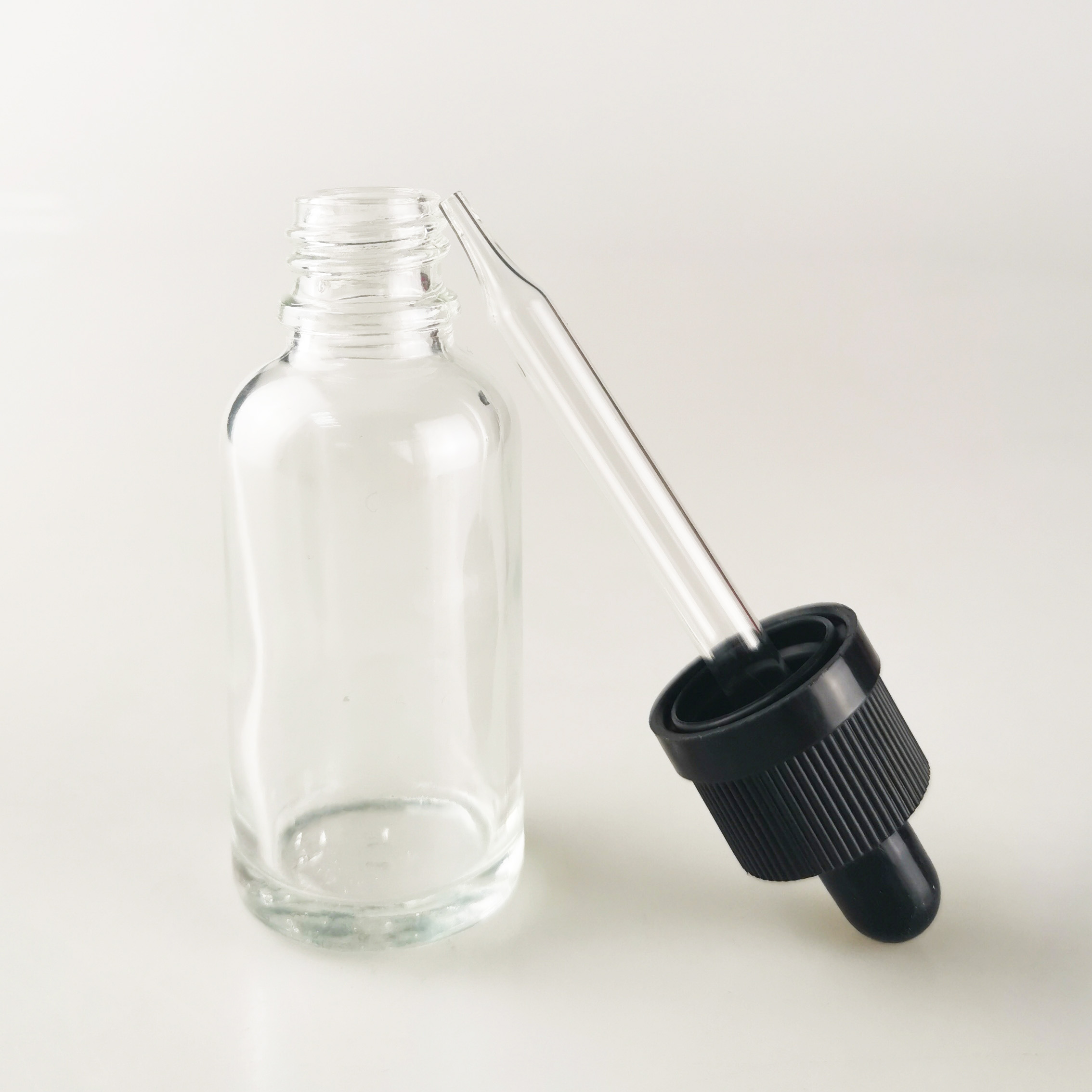 Wholesale 30ml cosmetic cuticle oil bottle clear CBD essential oil e liquid glass dropper bottle