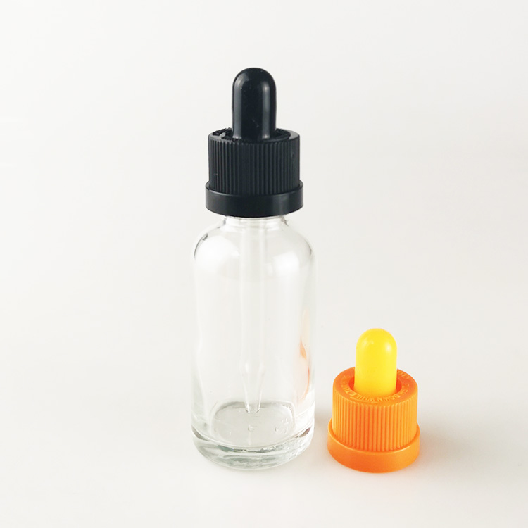 Wholesale 30ml cosmetic cuticle oil bottle clear CBD essential oil e liquid glass dropper bottle