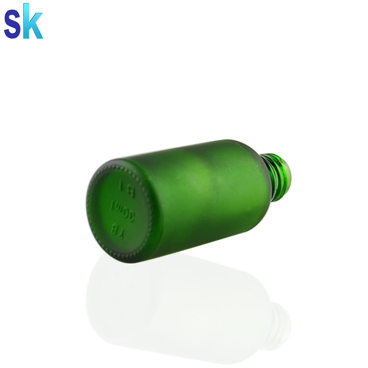 Wholesale 30ml e liquid frosted matt green glass bottles