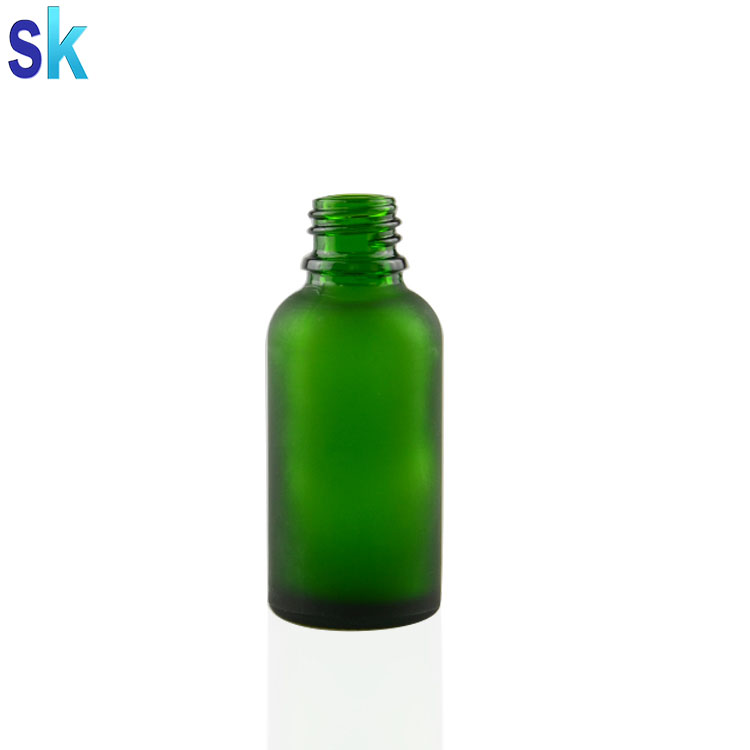 Wholesale 30ml e liquid frosted matt green glass bottles