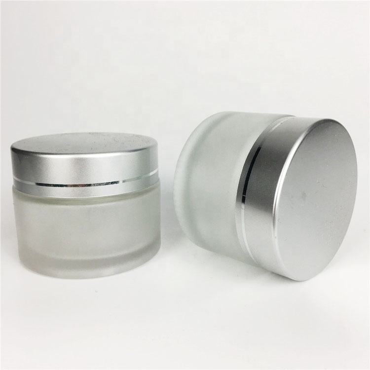 Wholesale 30ml frost glass cream jar cosmetic skin care face cream glass jar with plastic cap