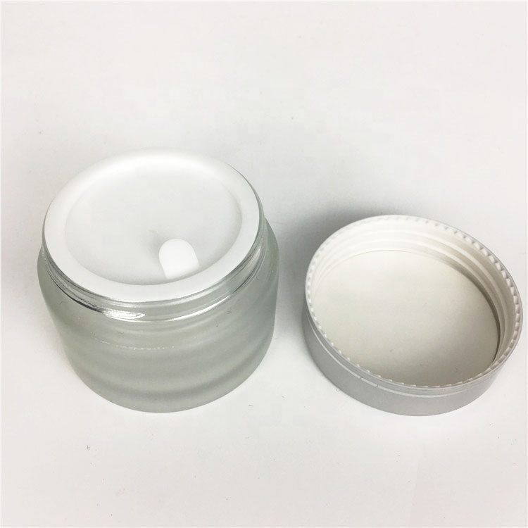 Wholesale 30ml frost glass cream jar cosmetic skin care face cream glass jar with plastic cap