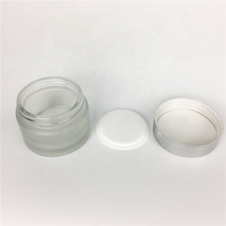 Wholesale 30ml frost glass cream jar cosmetic skin care face cream glass jar with plastic cap