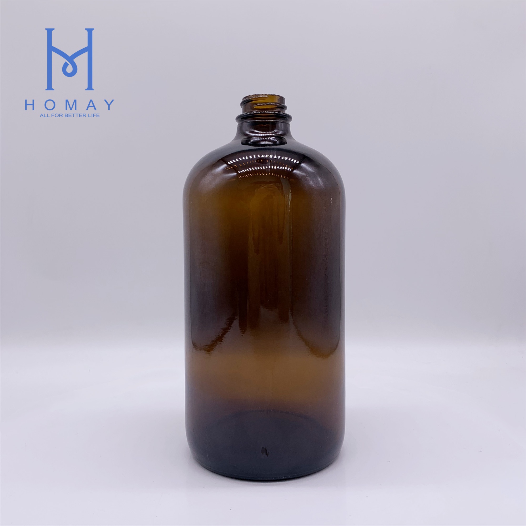 Wholesale 32oz / 1000ml / 1L Amber boston round glass bottle G.P.I28mm