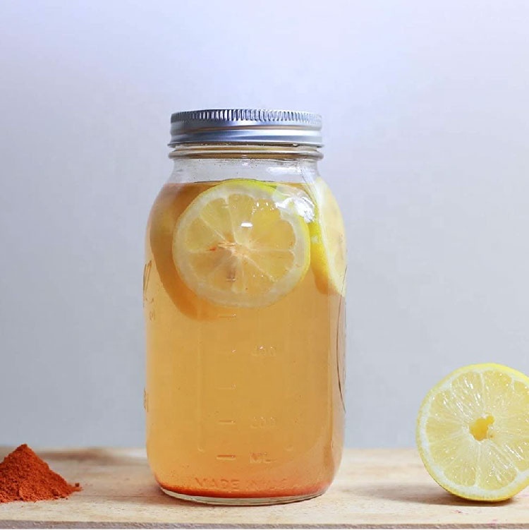 Wholesale 32oz clear wide mouth glass mason storage jars with screw lid for food candy honey caviar jam