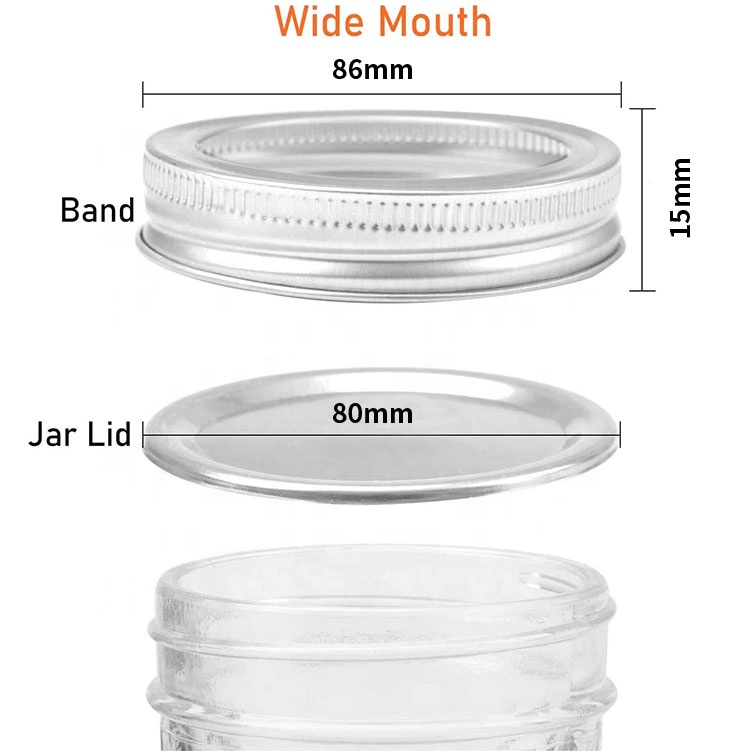 Wholesale 32oz clear wide mouth glass mason storage jars with screw lid for food candy honey caviar jam