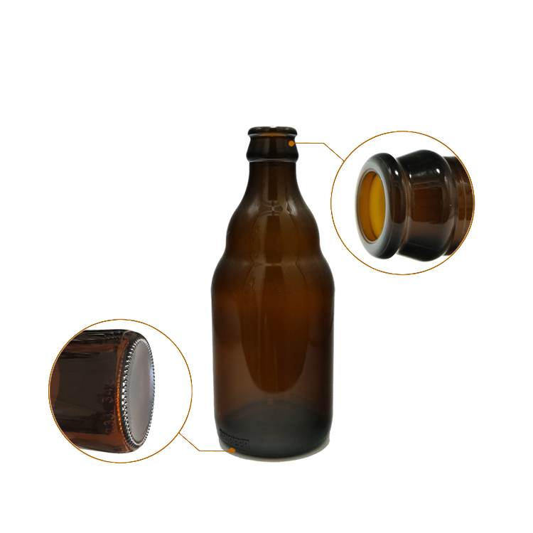 Wholesale 330ml 12 oz amber glass stubby beer bottle