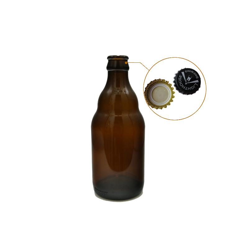 Wholesale 330ml 12 oz amber glass stubby beer bottle