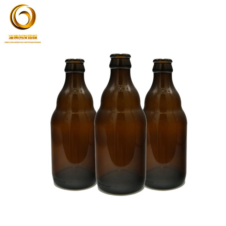 Wholesale 330ml 12 oz amber glass stubby beer bottle