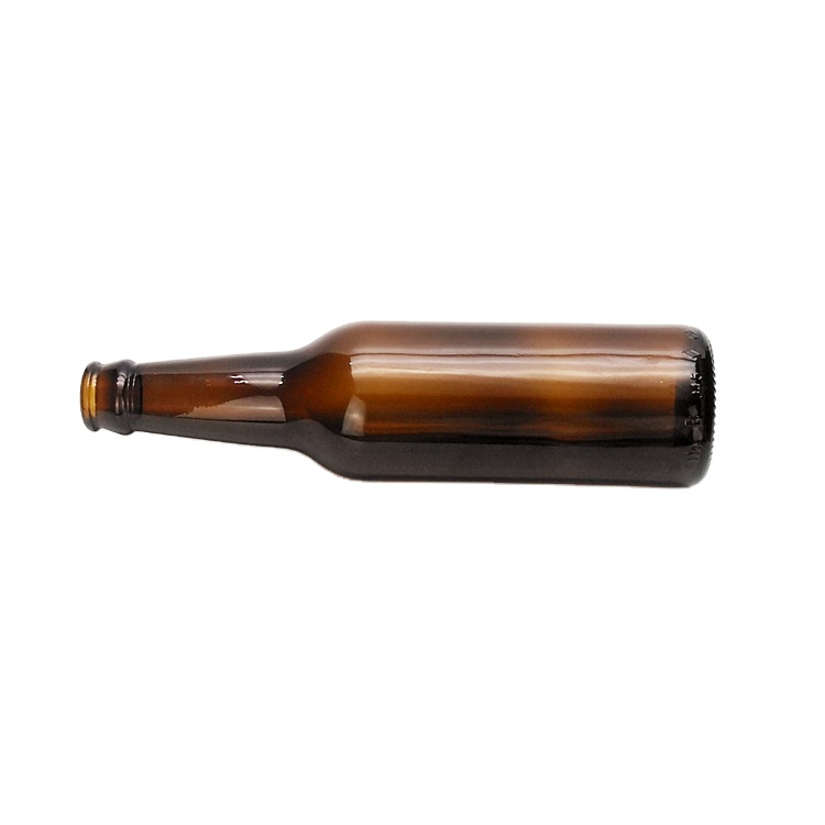 Wholesale 330ml 33CL amber brown color long neck empty glass beer bottle