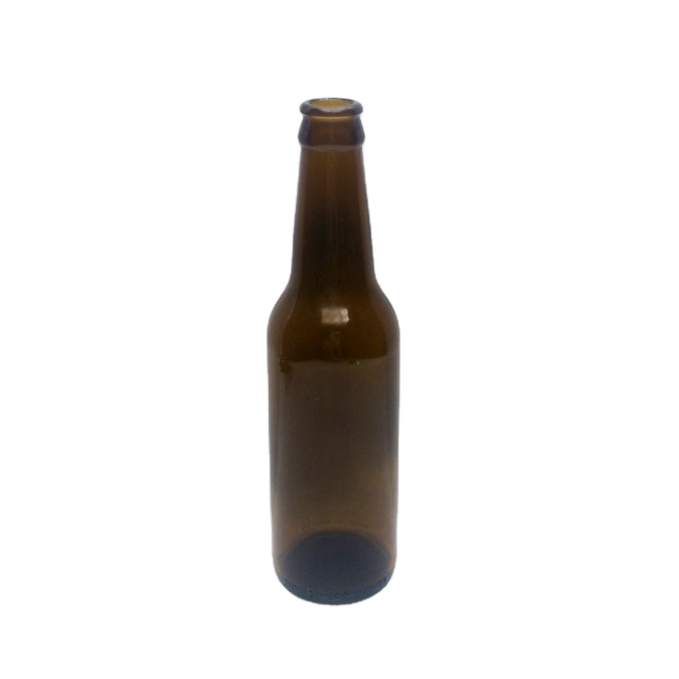 Wholesale 330ml 33CL amber brown color long neck empty glass beer bottle