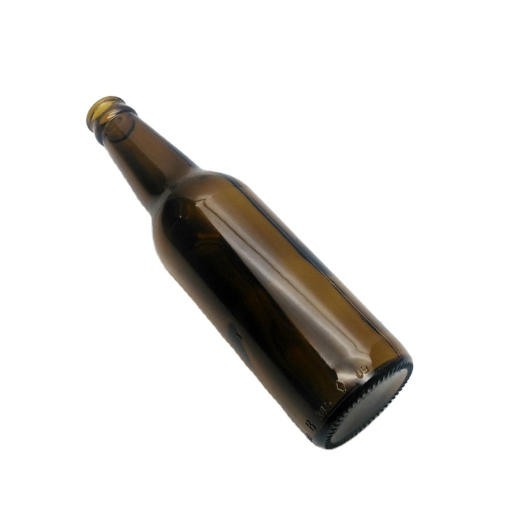Wholesale 330ml 33CL amber brown color long neck empty glass beer bottle