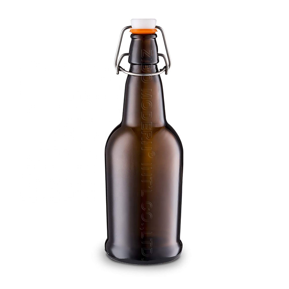 Wholesale 330ml 500ml 1000ml Amber Grolsch Style Airtight Swing Top beer bottles 500 ml