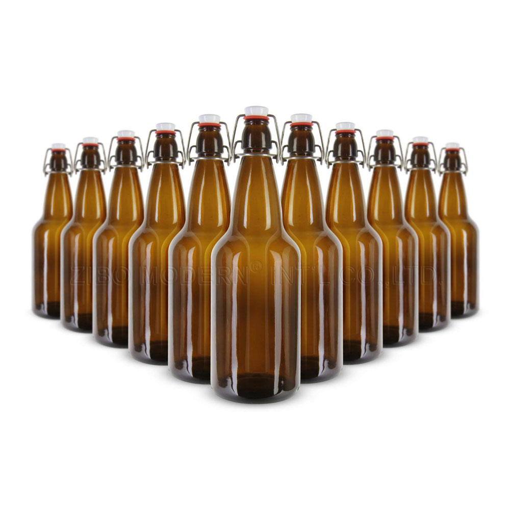 Wholesale 330ml 500ml 1000ml Amber Grolsch empty custom swing top beer bottle empty