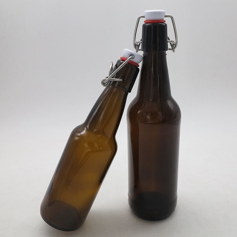 Wholesale 335ml 500ml 1 Liter Amber Swing Top Beer Bottle Glass Beer Bottle