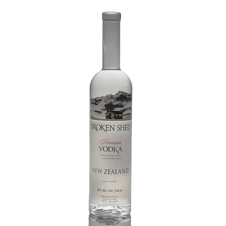 Wholesale 350ml 500ml Vodka Glass 750ml Rum Whiskey Bottle  Decoration With Glass Lid